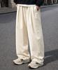 MOZMOZ Colorful Corduroy String Wide Pants Cream