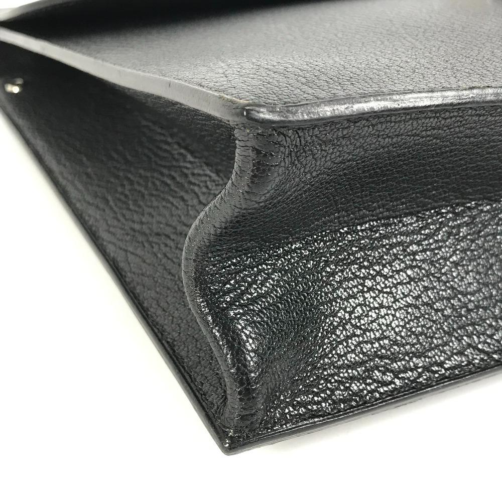 HERMES pouch bag Sac Adepeche Accessories Clutch bag Leather Black/Silver