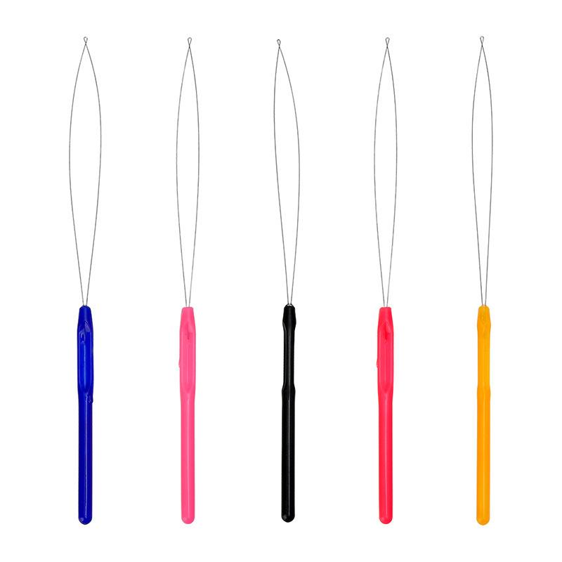 10 ks Nástroj na prodlužování vlasů s očkem, háček na protahování, navlékač jehly s očkem pro silikonové mikrokroužky