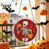 Reusable Halloween Hanging Sign Acrylic Puzzle Decor, 2D Ghost Pumpkin Skeleton Sign, Faux Window Decal Stained Glass Spooky for Party Home