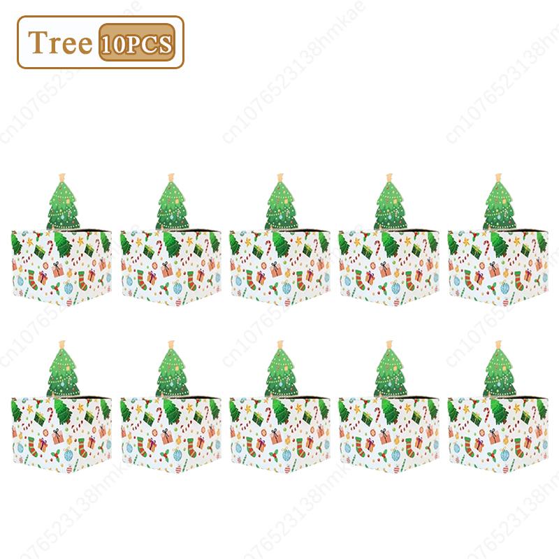 1-10PCS Christmas Gift Father Christmas Elk Christmas Tree Pattern Money Draw Surprise Box Festive Small Gifts Party Supplies