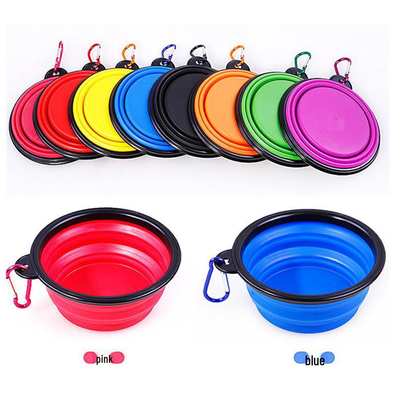 Folding Silicone Anti-Spill Dog Bowl - Portable, Food-Grade, Outdoor Pet Supplies