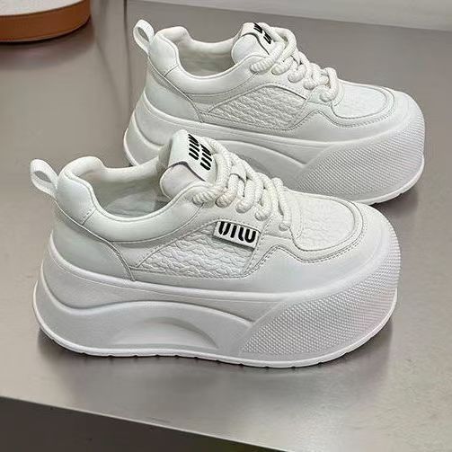 Thick sole heightening spring and autumn muffin board shoes casual sports bread shoes velvet