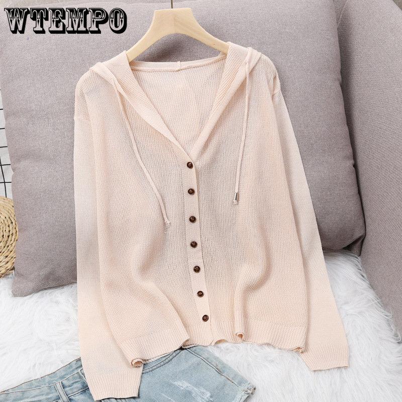 

Летняя вязаная куртка-кардиган, женские топы с капюшоном, ледяной шелк, тонкий полый солнцезащитный кардиган One Size абрикосовый