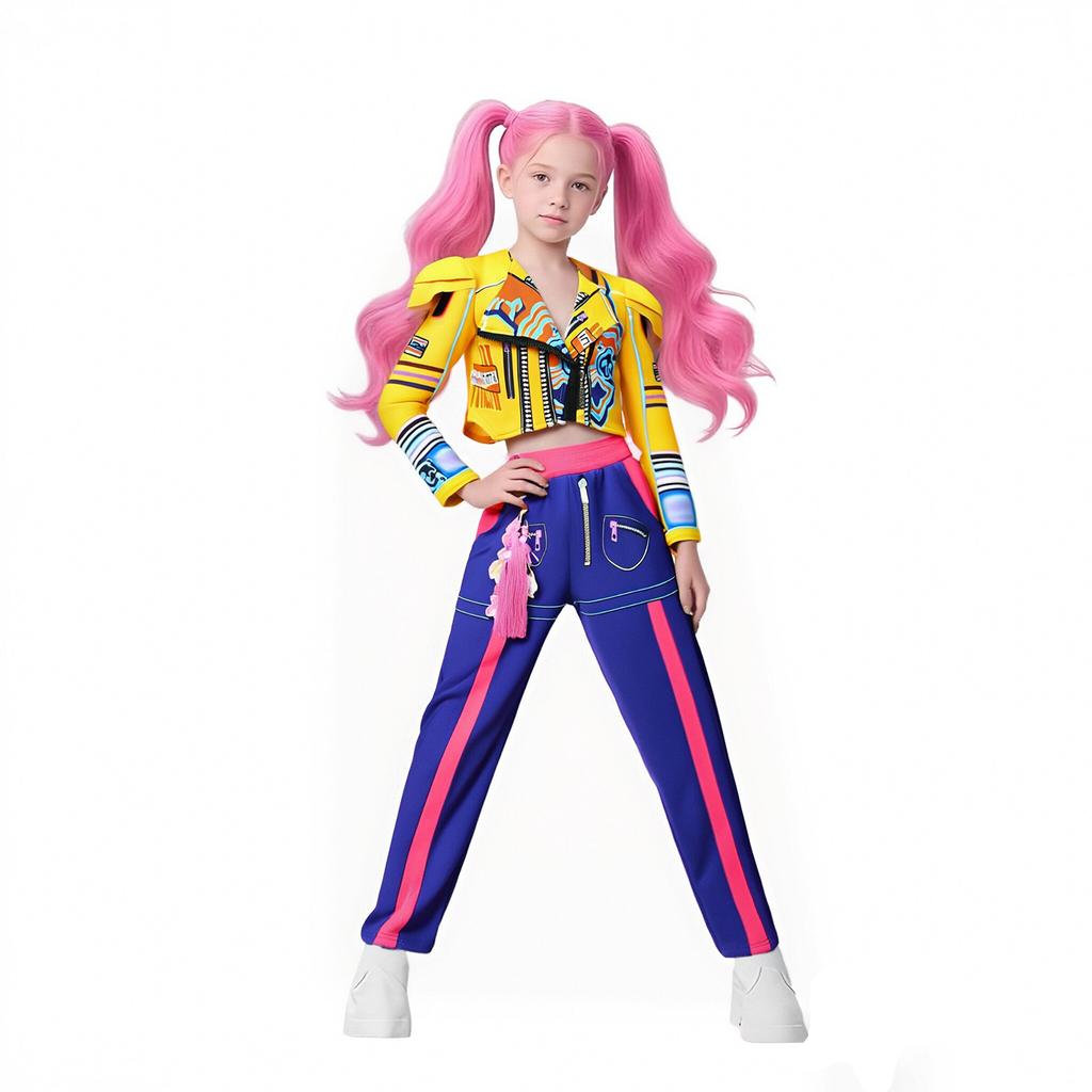 Jentedrakt, heksekostyme barneforestilling firedelt sett med veske