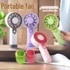 Portable USB Charging Handheld Mini Desk Fan with Colorful LED - Ideal for Office, Student, or Gifts