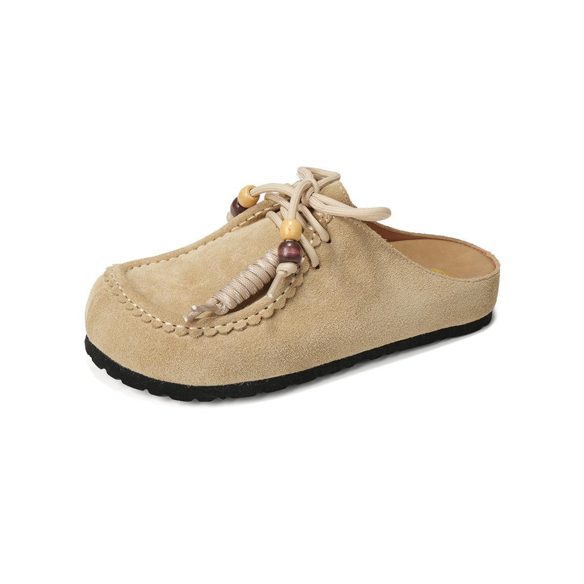 

- Полушлепанцы на платформе из коровьей кожи для женщин, носящих обувь кенгуру Boken с круглым носком, биркенштоки с закрытым носком для женщин 35