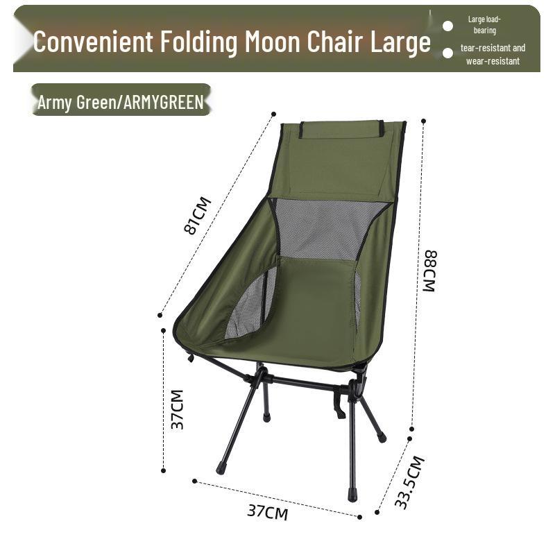 Portable Outdoor Moon Chair with Breathable Mesh Backrest – Folding Chair for Fishing, Art, and Beach Picnics