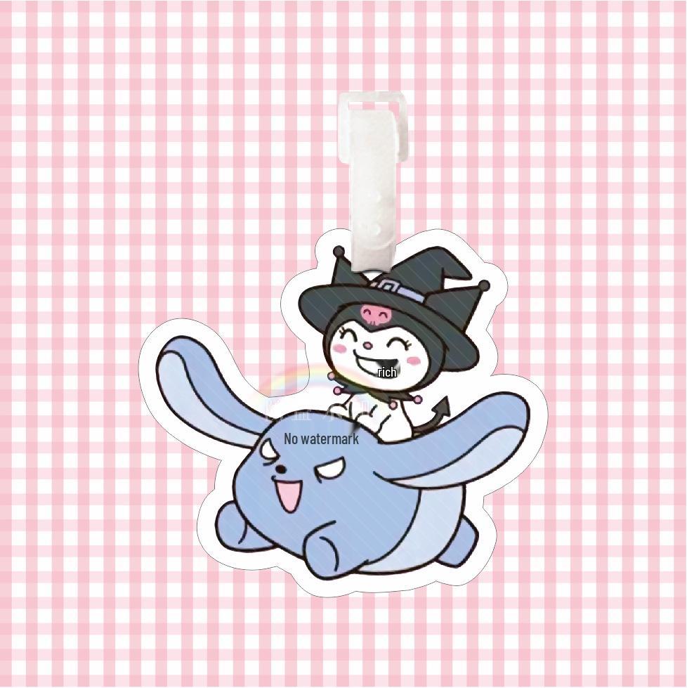 Kuromi Sanrio Charm: Luggage Tag, Backpack Pendant, Keychain, Crossbody Bag Accent
