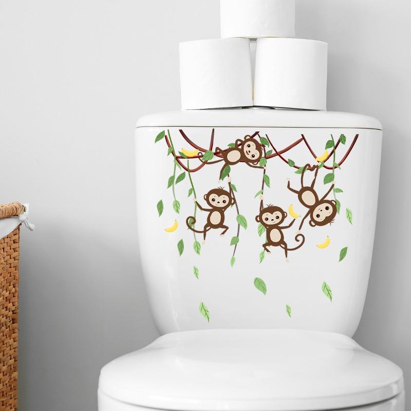 Cute Mini Monkeys Wall Stickers For Kids Room Art Decals Vinyl 3D Animals Plants Wallpaper Sticker Bedroom Mursery Home Decor