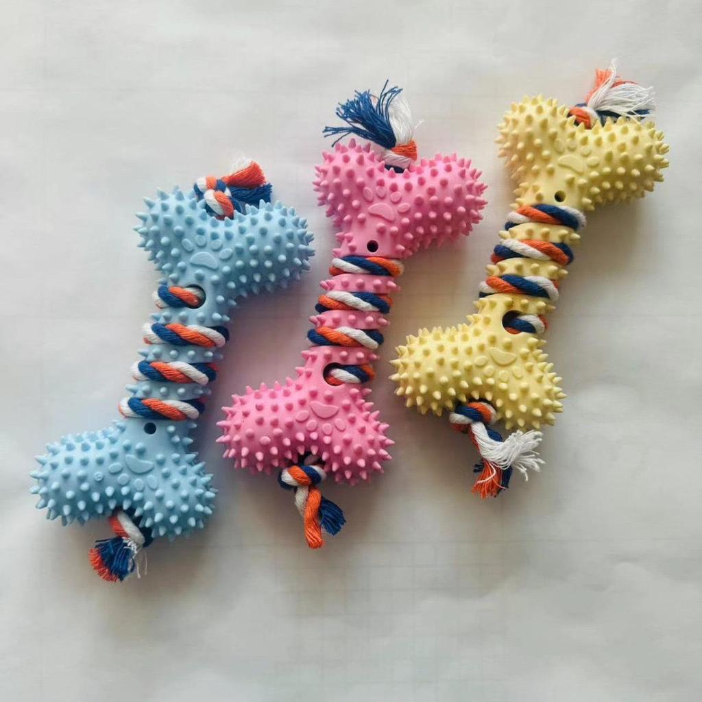 Durable TPR Teething Dog Toys for Golden Retrievers and Corgis - Bite-Resistant Cleaning Sticks and Balls