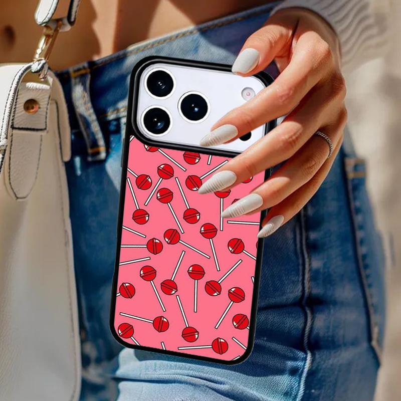 Red Lollipops Phone Case For iPhone 17 Air 14 15 13 12 Max Cover For Apple 16e 11 Pro Max Plus Coque