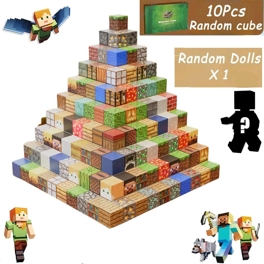 Magnetic Building Blocks Mine World Cube Magnet World Set for Kid DIY Model Children Stem Best Montessori Sensory Toy