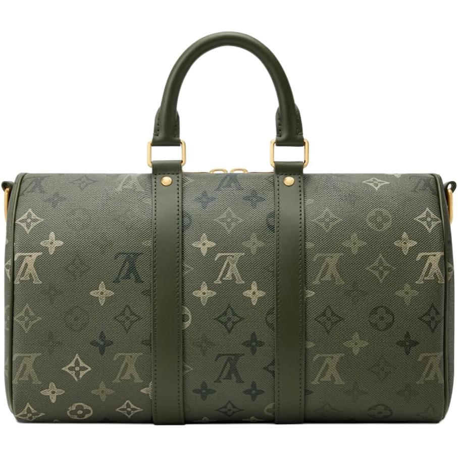 LOUIS VUITTON Keepall Monogram Surplus Coated Canvas Travel Bag Men's Khaki Green M27054