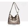 Shoulder bag women's foreign trade new fashion versatile double-layer messenger bag Korean version large-capacity washed leather small bag