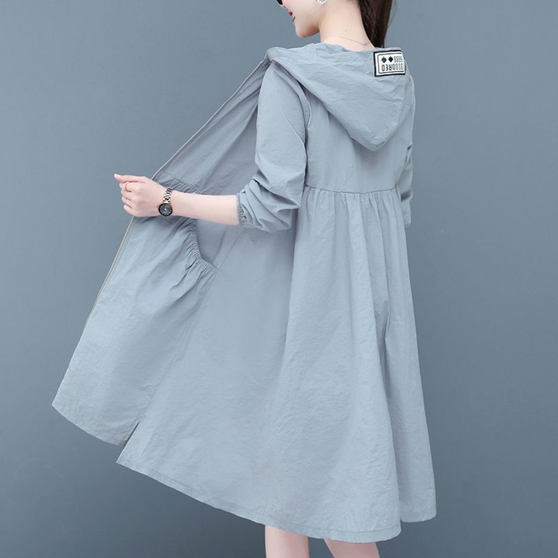 Women's Sunscreen Clothing Long Sleeve Mid Long Summer Thin Outdoor UV Protection and Sun Protection Clothing Fashionable Jacket