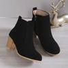 fashion Booties Woman Autumn Winter 2024 Chunky Heels Zip Shoes Luxury Fashion Chelsea Ankle Women's Boots Size35-41