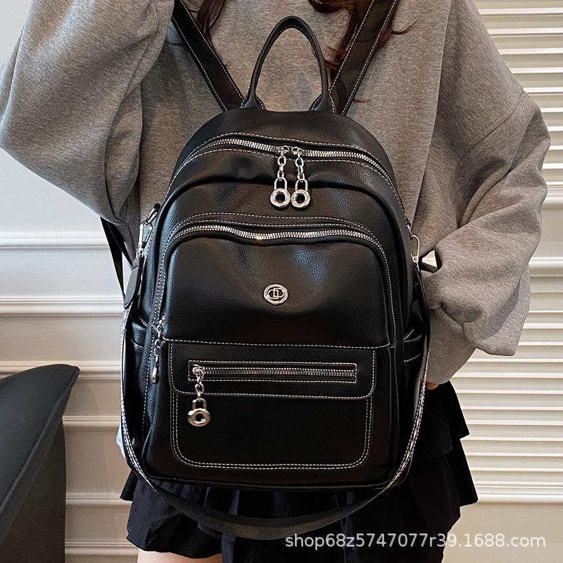 2025 New Fashion Korean Edition Fashion Casual Backpack Women's Versatile Large Capacity Travel Backpack Student School Bag Tide