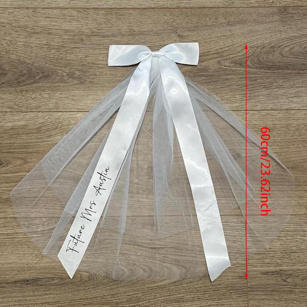 Personalisierter Brautschleier Junggesellinnenabschied Schleife Schleier Zukünftige Frau Geschenk Braut Zubehör Hochzeit Verlobung Brautparty