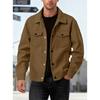 Spring Corduroy Single-breasted Casual Collar Long-sleeved Shirt Casual Sports Pocket Jacket Men