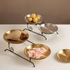 Food Storage Rack Elegant Two Layers Cakes Holder Stand Multipurpose Serving Tray for Dining Rooms and Restaurant Use