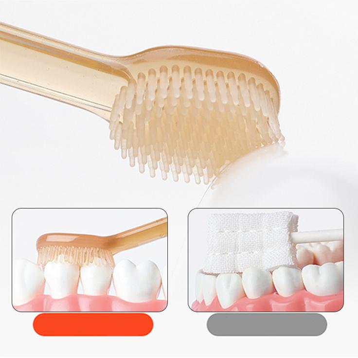 Toddler Toothbrush 2 Pieces Set Soft Silicone Protable Nonslip Teeth Care Tongue Cleaner 05mm For Deciduous Teeth Clean Baby With Box