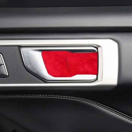 Car Inner Door Bowl Sticker Cover Trim 4* For Ford Explorer - Red Suede