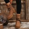 New Belt Buckle Vintage Martin Boots 2025 Winter Thick Heel British Style Strap Plus Size Boots for Women