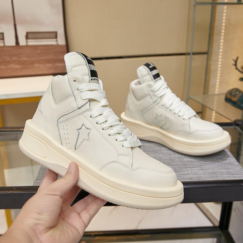

Ro high-top shoes leather casual versatile couple sports shoes men s and women s casual platform white shoes men s 35 women's size белый