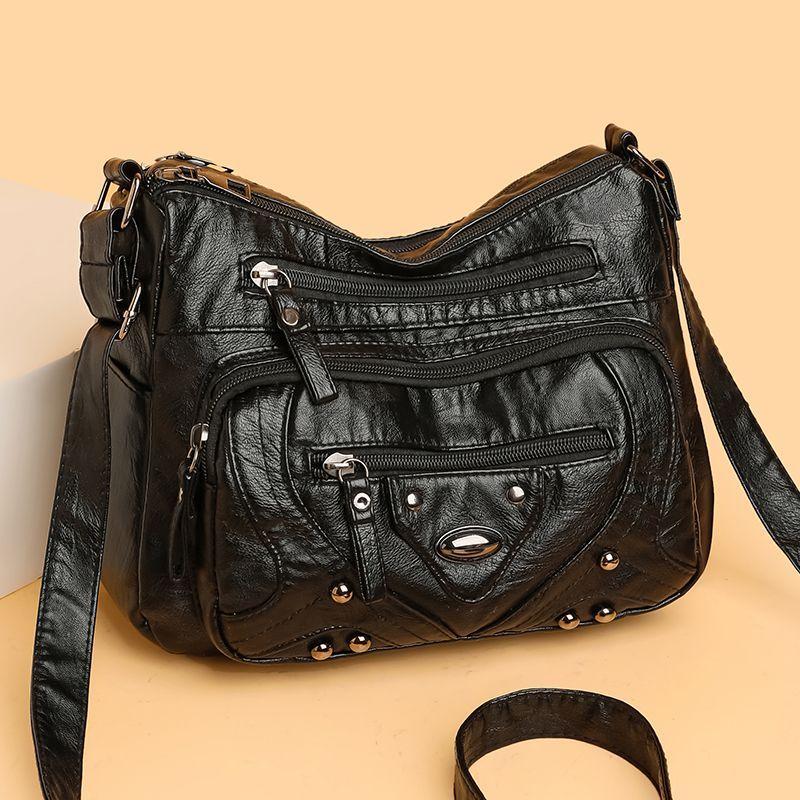 Mehrschichtige Damen Vielseitige Modische Große Kapazität Mittelalterliche Ein-Schulter Crossbody-Tasche