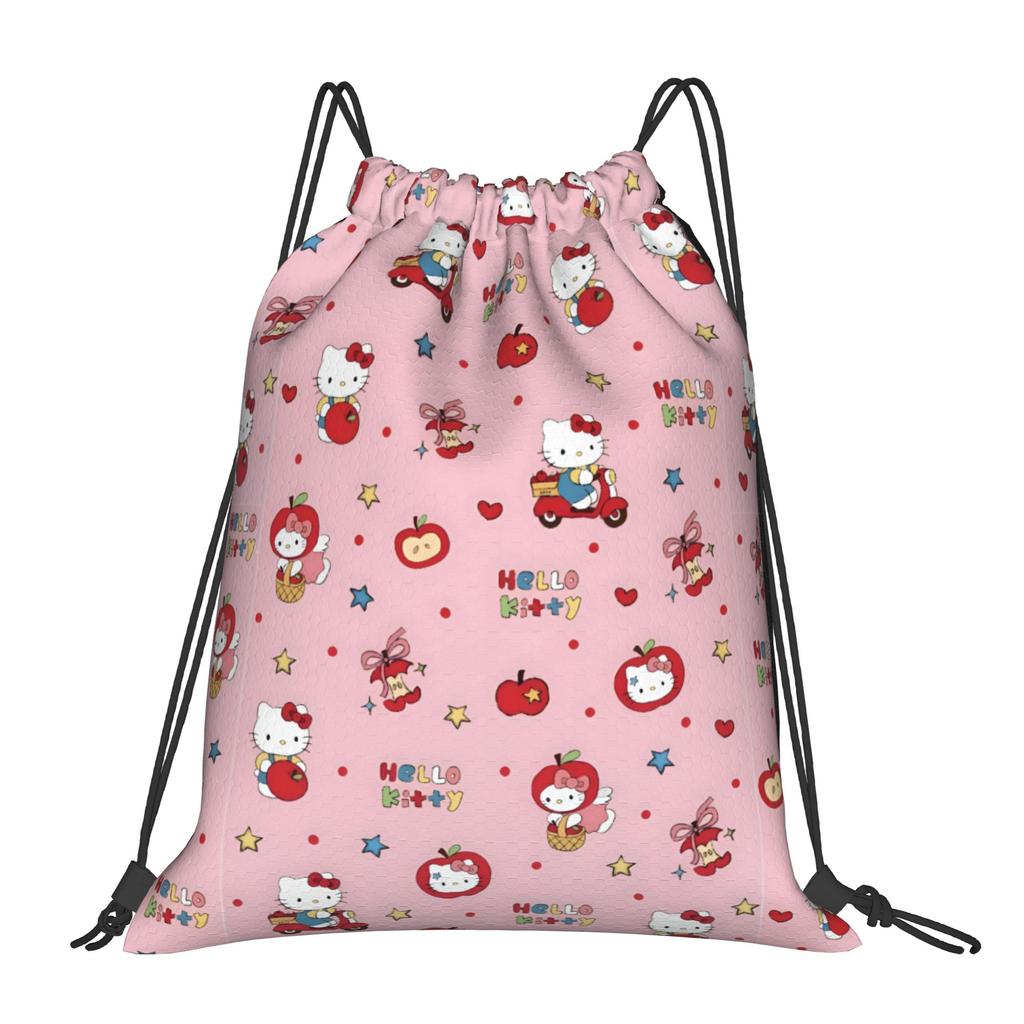 Custom Kitties Kitten Drawstring Backpack Women Men Sport Gym Sackpack Portable Cat Anime Shopping Bag Sack
