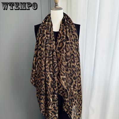Schal mit Leopardenmuster für Damen Herbst und Winter Vintage-Stil Umwickelt als Schal für Wärme und Nackenschutz