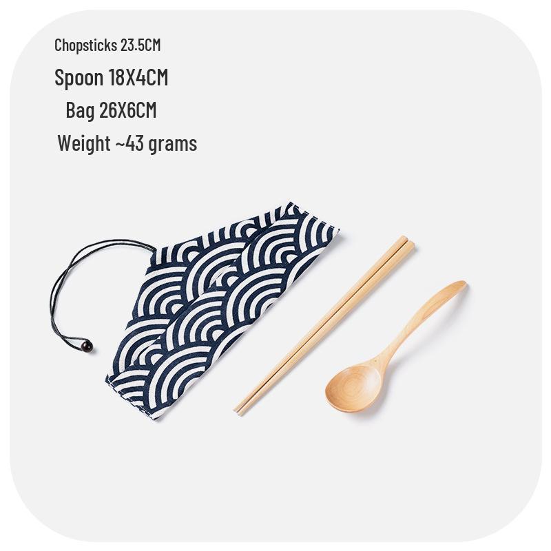 Korean Style Portable Cutlery: Wooden Chopsticks & Spoon Set for Students, Kids, Office Workers, and Travel