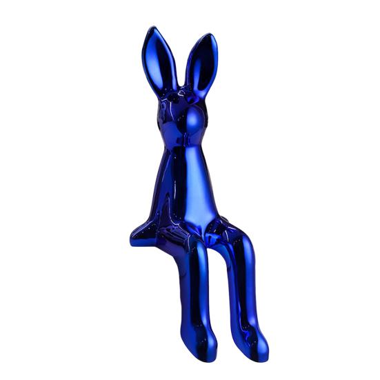 Long Ear Bunny Figurine Colorful Sitting Rabbit Statue Animal Sculpture Home Office Desktop Car Dashboard Decoration