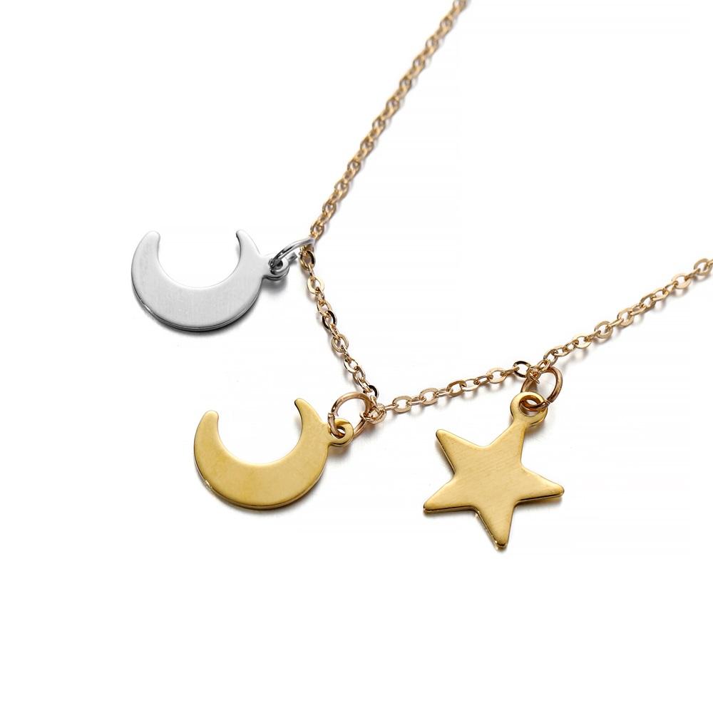 20-50 Piezas/lote Color Dorado Acero Inoxidable Estrella Luna Colgantes Colgante Para Pendientes Collar Pulsera Manualidades Fabricación de Joyería DIY