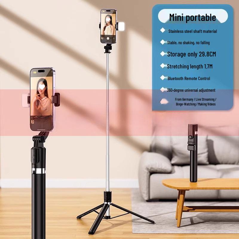 Foldable Bluetooth Selfie Stick & Tripod with Remote Control - Portable for Travel