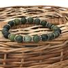 8mm Round Natural Green Jade Gemstone Beads Jewelry Handmade Unisex Stretch Bracelet 7.5" With Chakra CSB-30