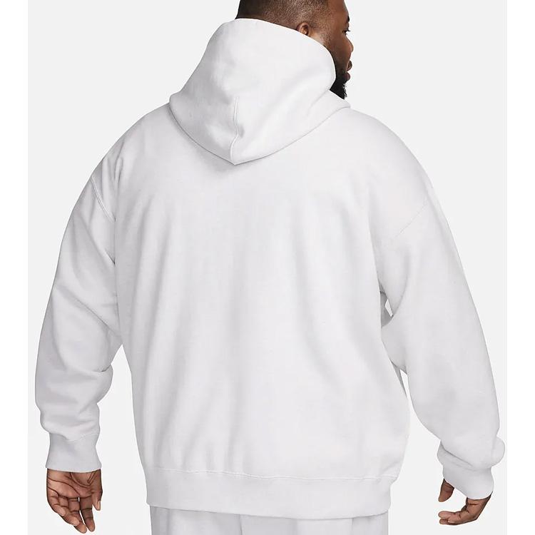 Nike Solo Swoosh Logo Embroidered Hoodie With Drawstring Men Hoodie White DR0403-051