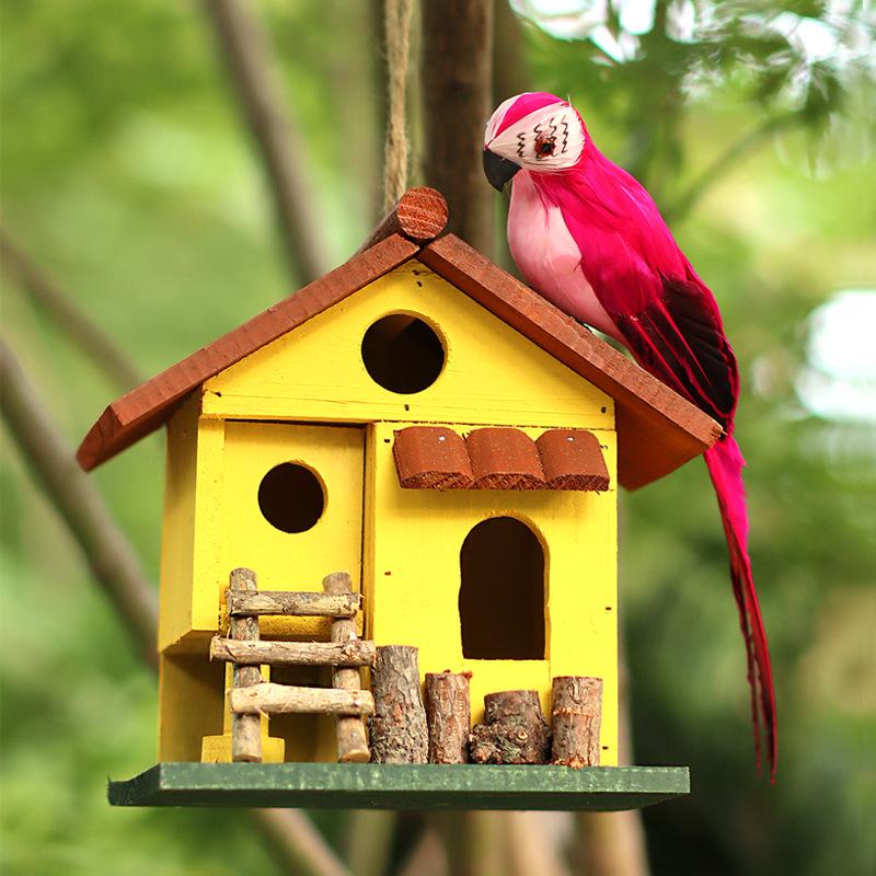 Xianci Outdoor Vogelhaus aus Massivholz: Garten-, Hof- oder Balkondekoration Ornament.