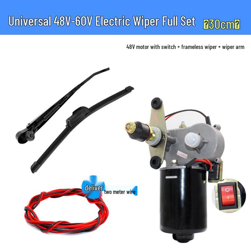 Motor de limpiaparabrisas para triciclo eléctrico - Sin marco 12V 30W para vehículos agrícolas