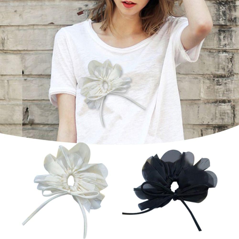 

Нагрудный цветок из органзы, 34 см, булавки для лацканов, модная цветочная брошь