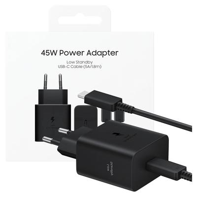 Land. Network. Samsung Ep-T4511Xbegeu Pd 45W+ Cable Usb-C/Usb-C 3A 1.8M Super Fast Charge Black/Black