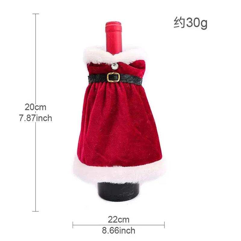 Creative Cute Christmas Wine Bottle Golden Velvet Dress Wine Bottle Covers Sleeve Santa Snowman Xmas Party Dinner Table Decor