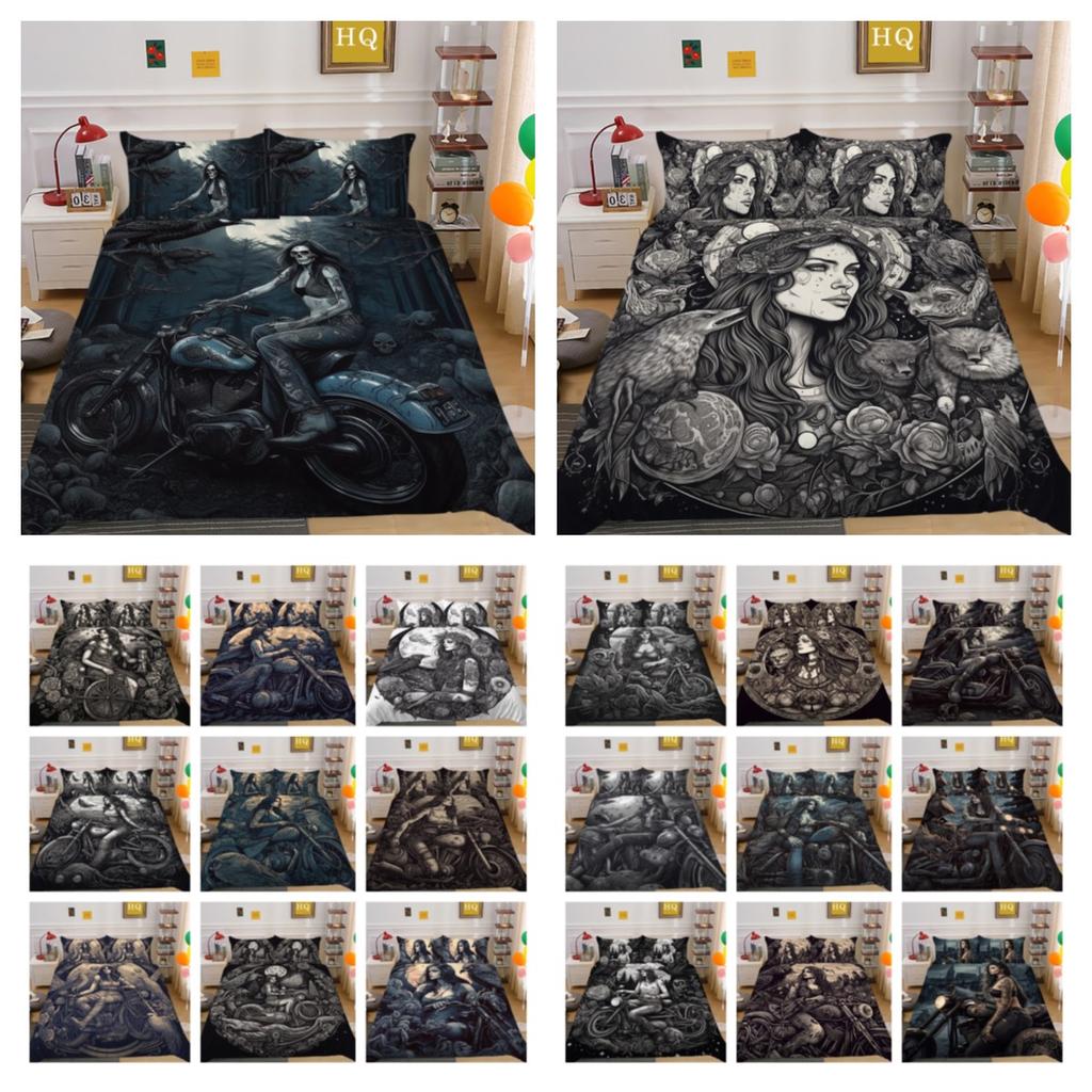 Красуня підодіяльник з принтом черепа подвійного розміру з мікрофібри для підлітків. Класний модний високоякісний домашній текстиль