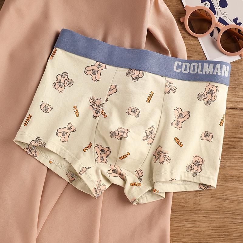 New Men Panties Set Bear Print Cartoon Printing Underwear Breathe Fashion Sexy Breathe  Waist Panties
