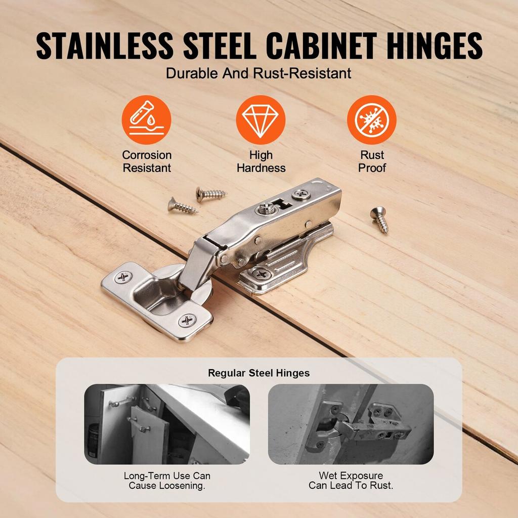 Cabinet Door Hinges 50 Packs Full Overlay Soft Close for Framed/Frameless