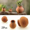 Flower Pots Grass 2Pcs Clay Plant Crafts Garden Wedding Ceramic Decoration