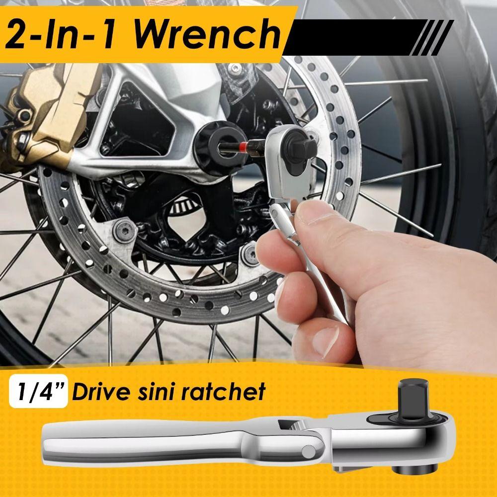 

2 in 1 Mini Ratchet Wrench Set Precision Ratchet Wrench Socket Spanner Car Repair