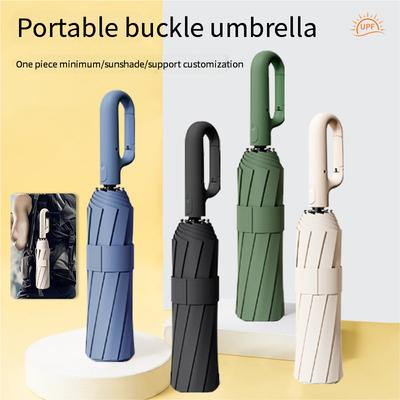 125Cm Ring Buckle Umbrella Fully Automatic Folding Umbrella Men'S Sunny And Rain Dual-Purpose Vinyl Sun Protection Umbrella Whol