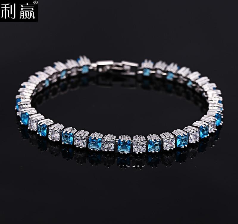 Jewelry Aaa Zircon Bracelet Electroplated 3-Layer Real Platinum, Women'S Hand Jewelry, Gift Jewelry